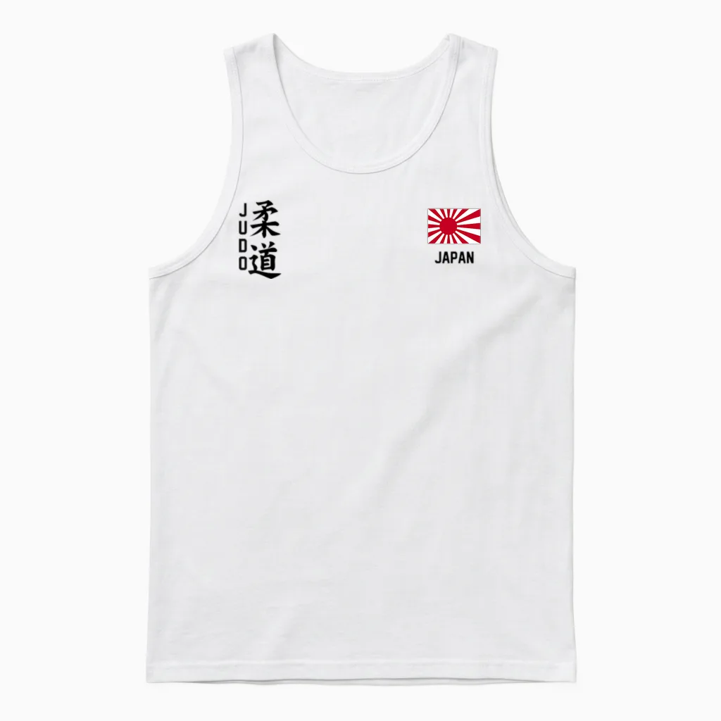 Judo Japanese Flag Judoka Dojo Martial Art Japan Kanji Sun Unisex Tank Top in White