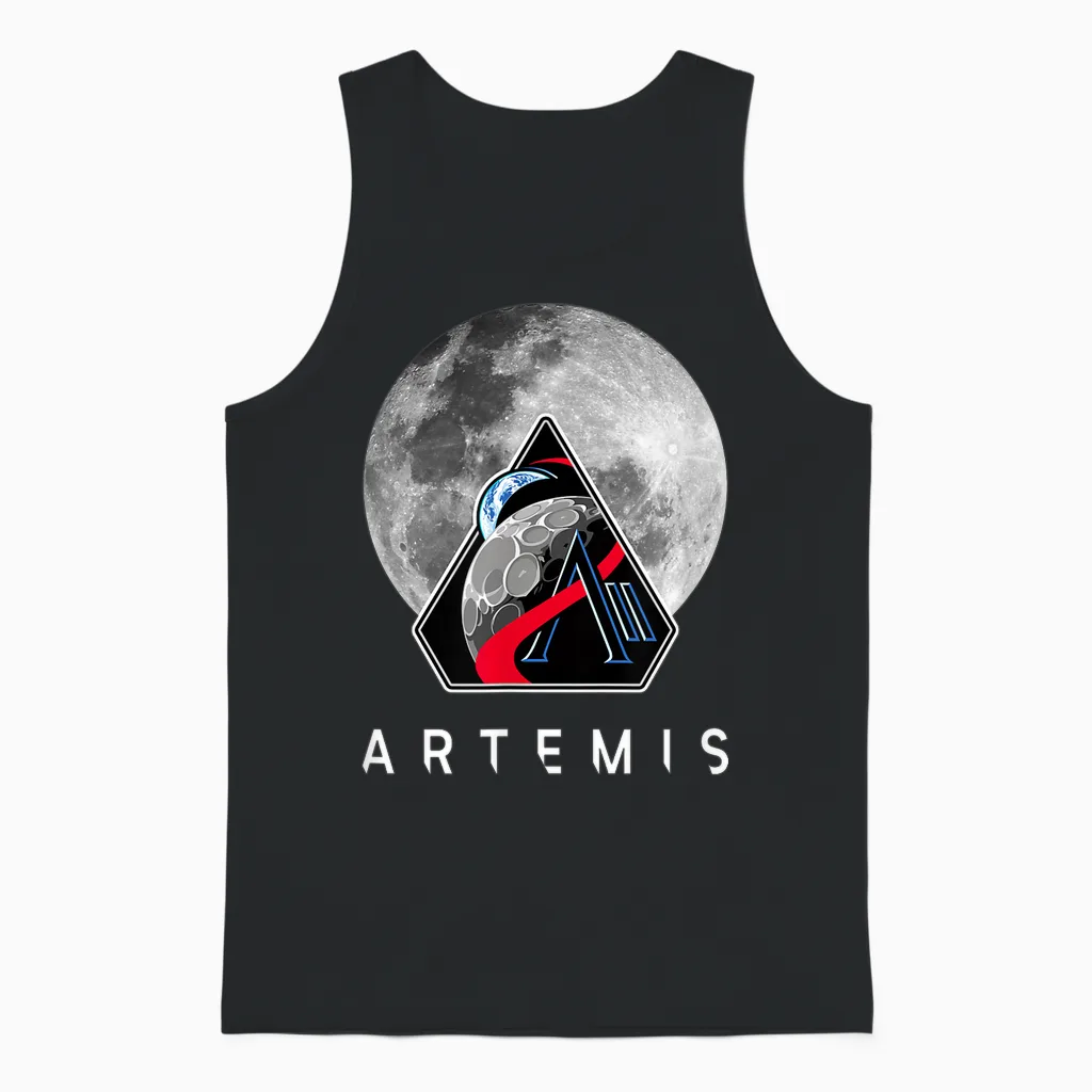 Nasa Artemis Ii Mission Moon Unisex Tank Top in Black