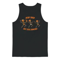 Dancing Skeleton Halloween Fall Graphic Unisex Tank Top - Black – 1