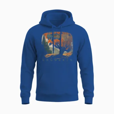 Harry Potter Hogwarts Whomping Willow Distressed Unisex Hoodie - Royal