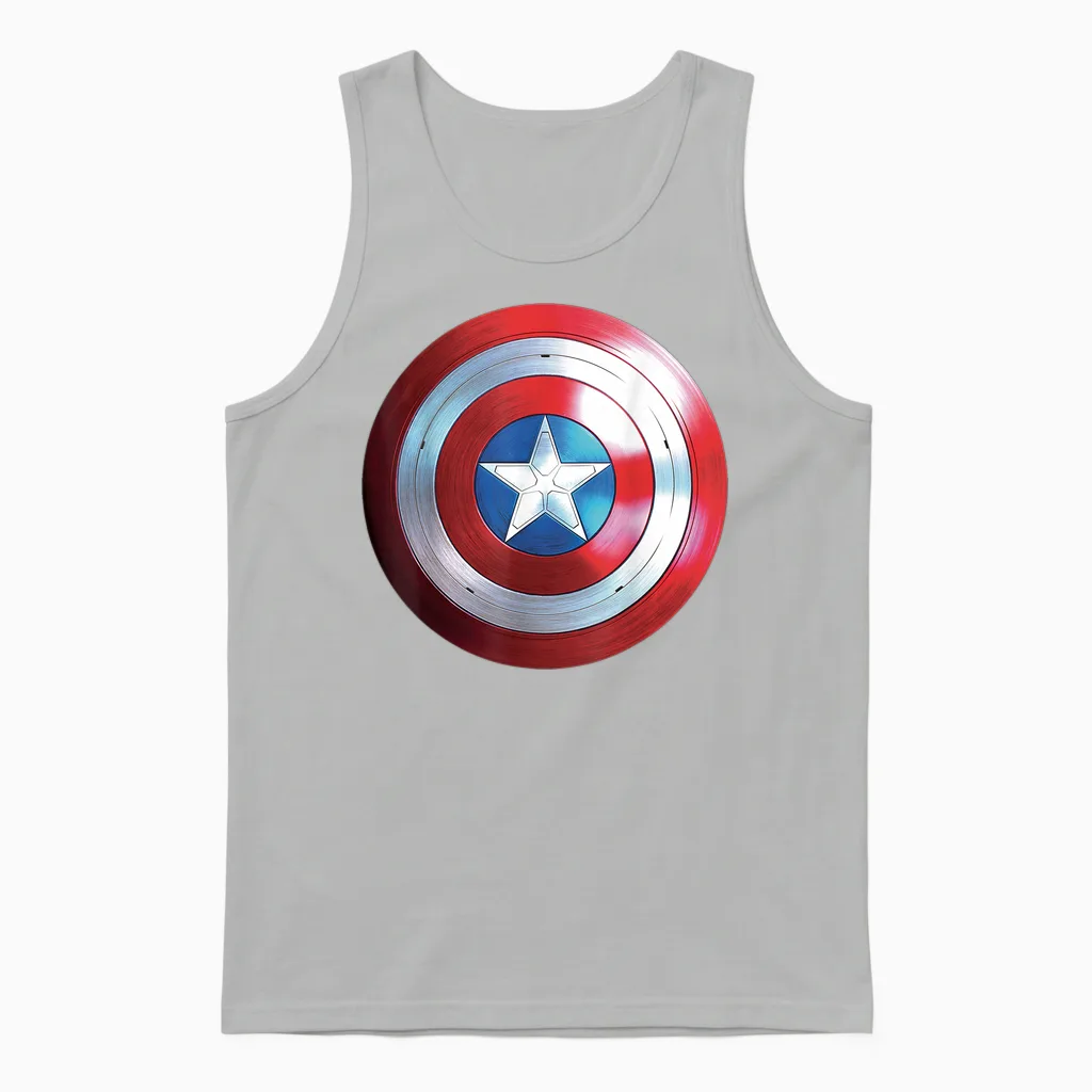 Marvel Studios Captain America 4: Brave New World Shield T-Shirt, Black Unisex Tank Top in Ash