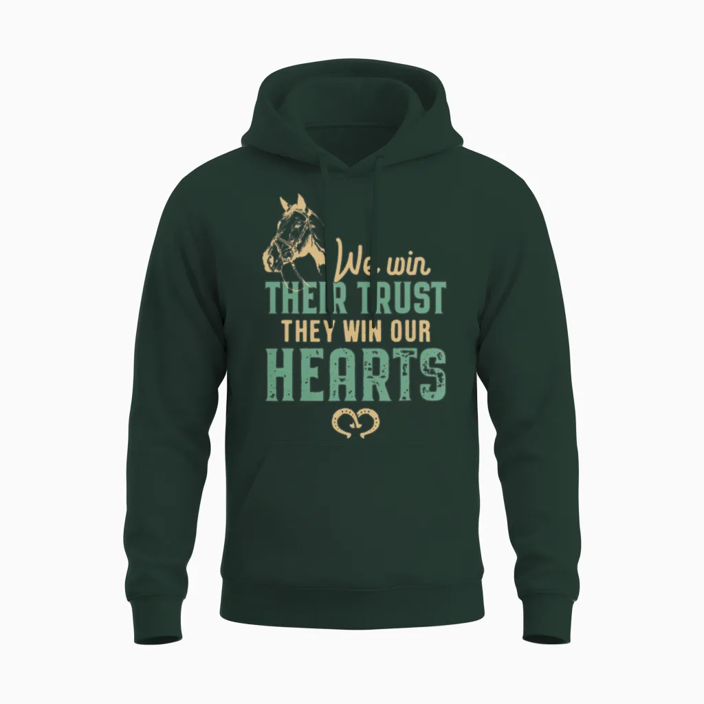 Horse Trust Horseback Riding Lover Horses Love Unisex Hoodie in Forest