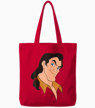 Disney Villains Gaston Beauty and the Beast Big Face Costume Tote Bags - Red