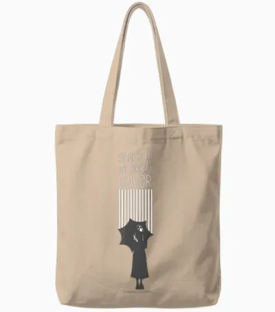 Wednesday Black Is My Happy Color Quote Tote Bags - Natural
