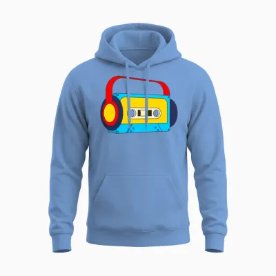 Retro Mixtape Unisex Hoodie - Carolina Blue