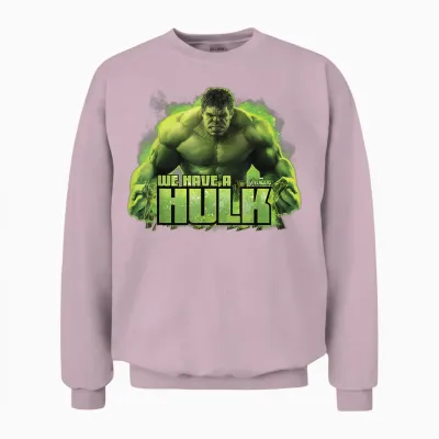 Marvel Infinity War We Have a Hulk T-Shirt, Black, S Unisex Sweatshirt - Light Pink