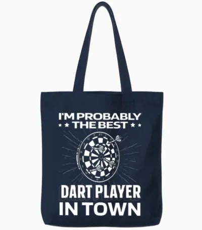Darting Darts Funny Tote Bags - Navy