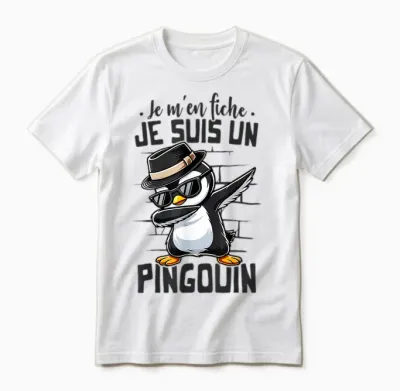 Penguin Funny Kids Girl Boy I Am Penguin T-Shirt, White, S Unisex T-Shirt - White