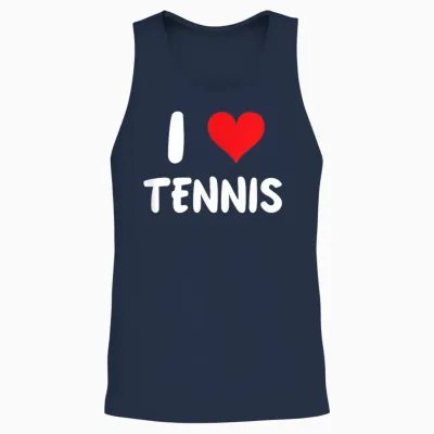 I Love Tennis - Player Sports Unisex Tank Top - Navy