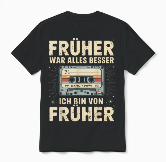 Retro Cassette 80s 90s Party 90s Costume Fancy Dress T-Shirt, Black Unisex T-Shirt in Black