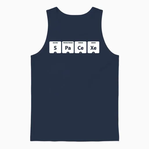 Sp-A-Ce-Xe Periodensystem Der Elemente Space Xenon Unisex Tank Top in Navy