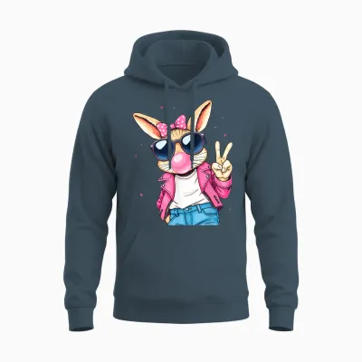 Cooles Hasi Bunny Kaninchen Osterhase Kinder Mädchen Ostern Unisex Hoodie - Dark Heather