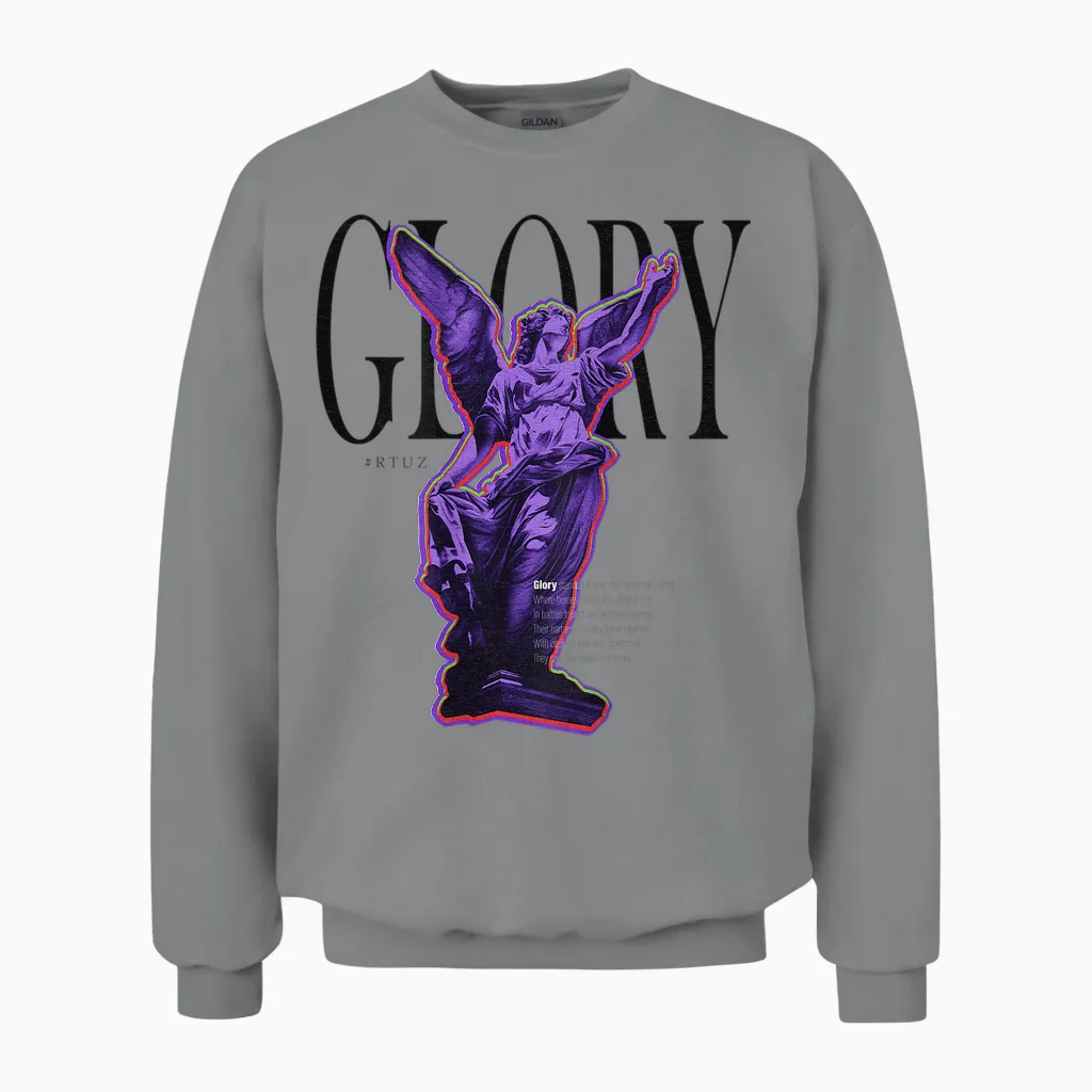 Back Print Angel Y2k Streetwear Aesthetic Women's Men's Angel Unisex Sweatshirt in Sport Grey