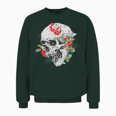 Bones and Botany Retro Look Unisex Sweatshirt - Forest