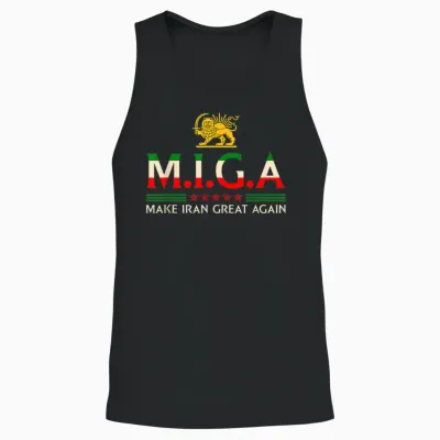 Iranian Shirt Make Iran Great Again Emblem of Iran Miga Unisex Tank Top - Black