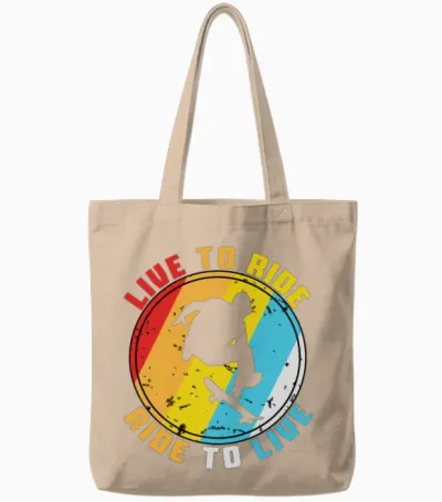 Retro Skate Skateboard Skateboarding Tote Bags - Natural
