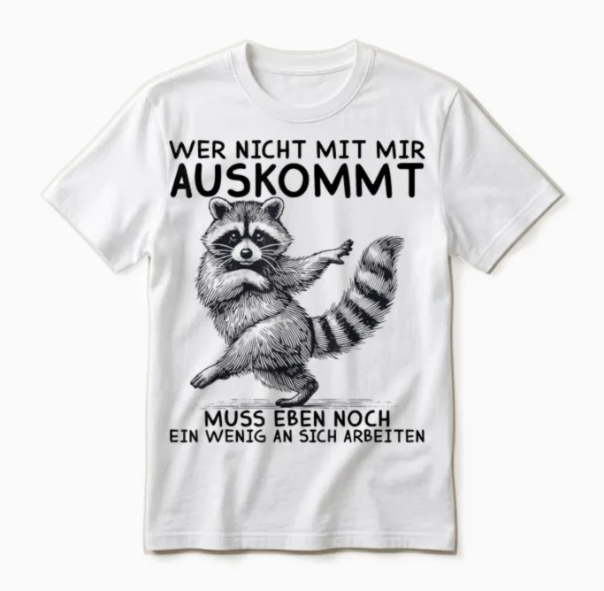 Lustige Tshirts Männer Wer Nicht Mit Mir Auskommt Muss Eben Unisex T-Shirt in White