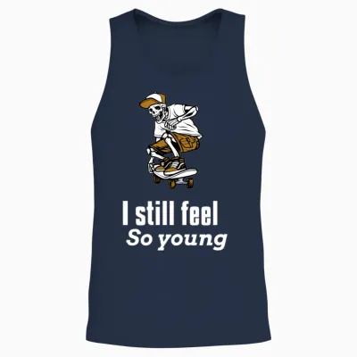 Funny Halloween Skelton Unisex Tank Top - Navy