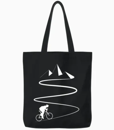 Mountain Bike Uphill Tote Bags - Black