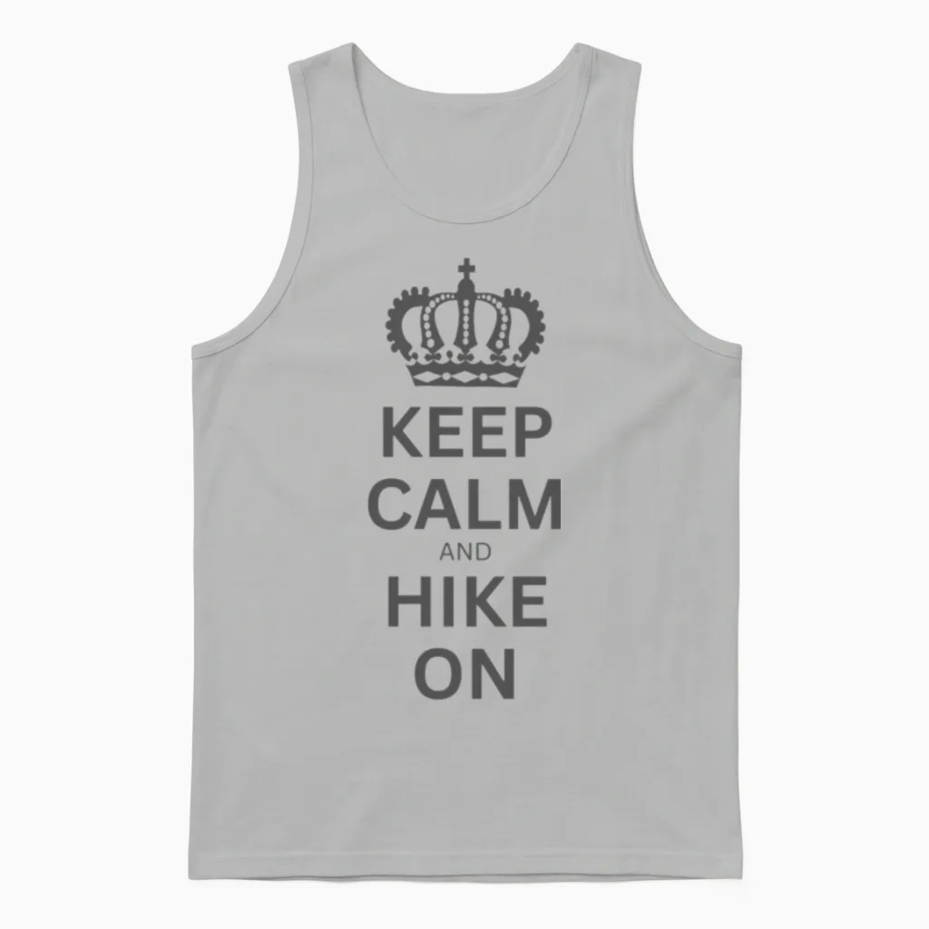 Keep Calm and Hike On - Hiking & Outdoors Unisex Tank Top in Ash