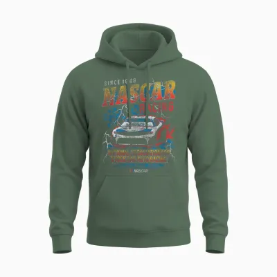 Nascar National Association for Stock Car Auto Racing Unisex Hoodie - Military Green