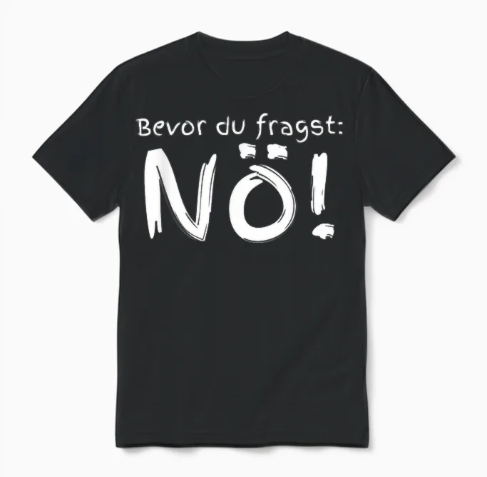Bevor Du Fragst Nö T-Shirt, Black, S Unisex T-Shirt in Black