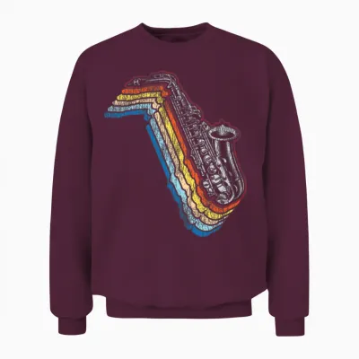 Saxophone Retro Vintage Unisex Sweatshirt - Maroon