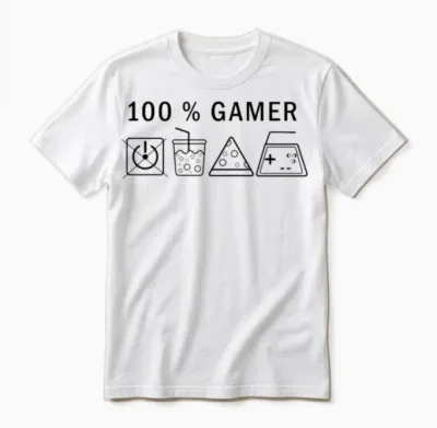 100 % Gamer for Only Gamer Fun Unisex T-Shirt - White
