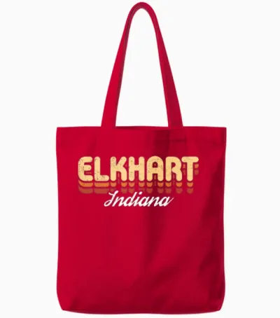 Retro Elkhart Indiana Tote Bags - Red