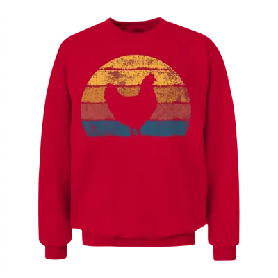 Chicken Farmer Retro Unisex Sweatshirt - Red