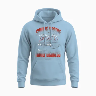 Supernatural Saving People Hunting Things Car Tv Show Unisex Hoodie - Light Blue