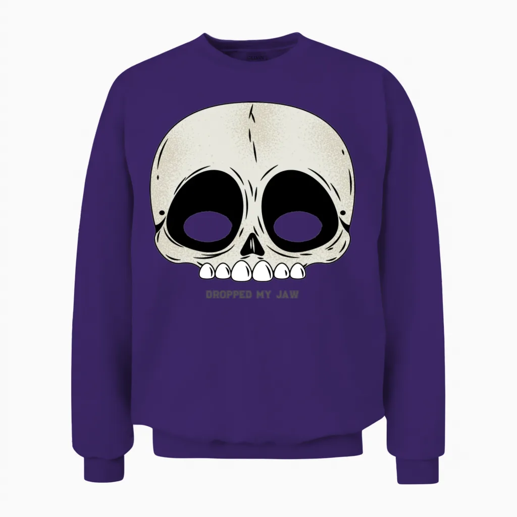 Funny Skull Halloween Gift Unisex Sweatshirt in Purple