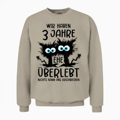 Lederne Hochzeit Ehemann Lederhochzeit 3. Hochzeitstag Unisex Sweatshirt - Sand