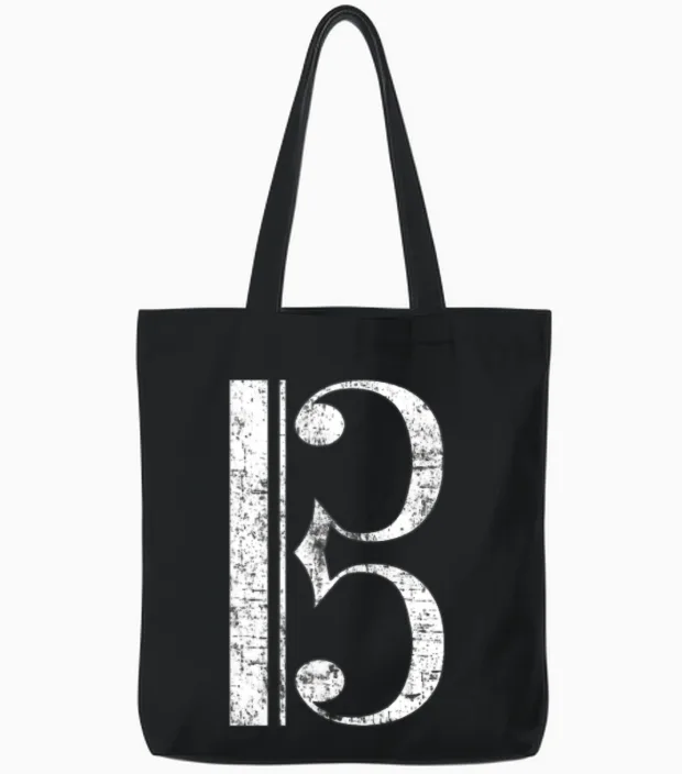 Alto Clef, Viola Tote Bags in Black