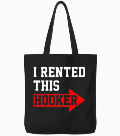 I Rented This Arrow Funny Tote Bags - Black