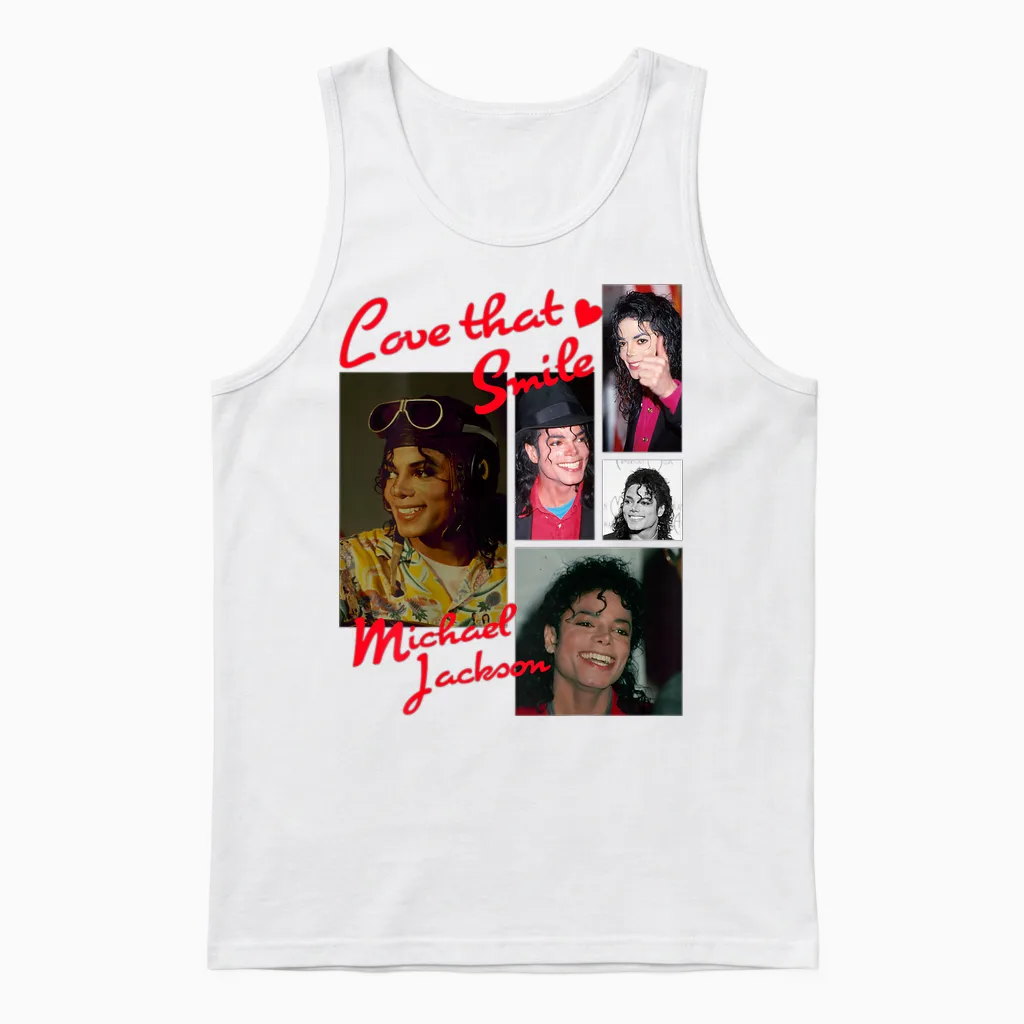 Michael Jackson 014 Back Print Unisex Tank Top in White