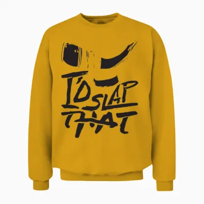 I D Slap That Hockey Unisex Sweatshirt - Gold