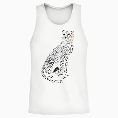 Cheetah Unisex Tank Top - White