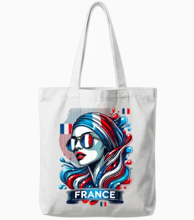 French Flag, French Flag Gift, France Supporter, T-Shirt, White, S Tote Bags - White