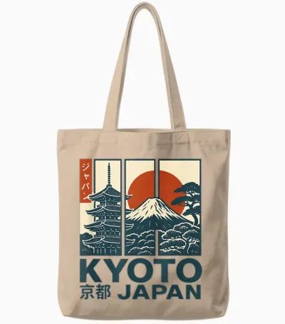 Kyoto Japan Vintage Retro Japan Reise Design Tote Bags - Natural