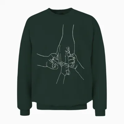 Vater Und 3 Kinderhände Vatertag Für Väter Eltern Kinder Unisex Sweatshirt - Forest