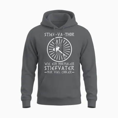 Bonus-Va-Thor Bonus Papa Wikinger Stiefvater Stiefpapa Unisex Hoodie - Charcoal