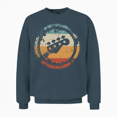 Vintage Bass Guitar Unisex Sweatshirt - Dark Heather