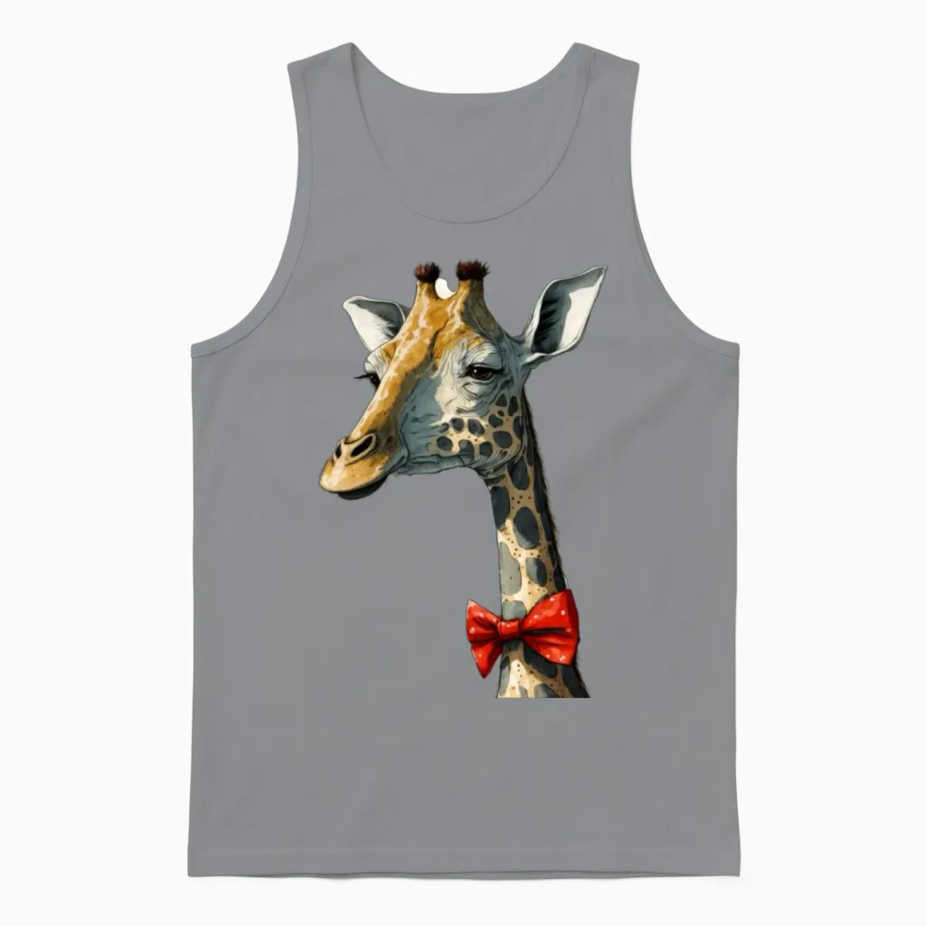Funny Girafe Unisex Tank Top in Sport Grey