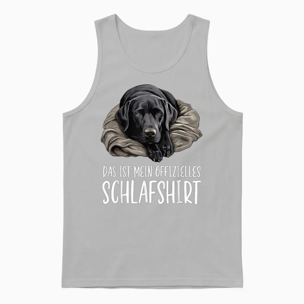 Cute Dog Official Sleep Shirt Labrador Retriever T-Shirt, Black Unisex Tank Top in Ash