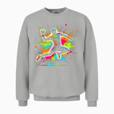 Handball & Handball Graphic | Men, Boys & Teens T-Shirt, Black, S Unisex Sweatshirt - Ash