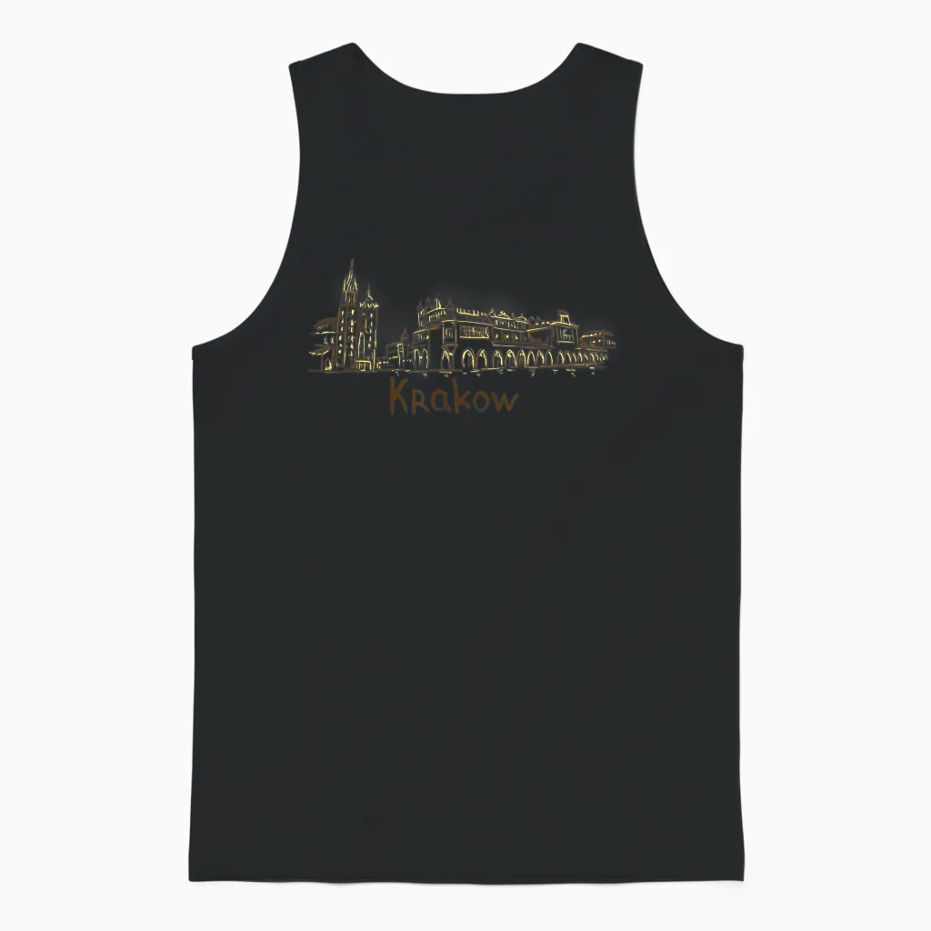 Krakauer Nacht Krakau Polen Reise Souvenir Stadt Geschenk Unisex Tank Top in Black