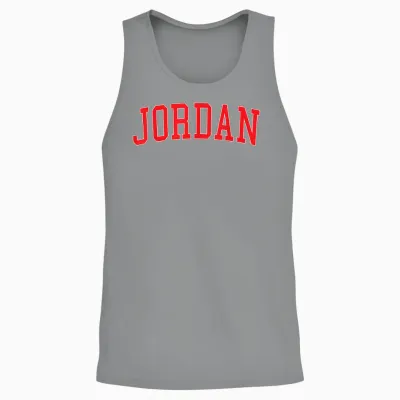 Jordan Red Varsity Unisex Tank Top - Sport Grey