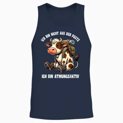 Lustiges Kuh Berg Bergsteiger Wandern Unisex Tank Top - Navy