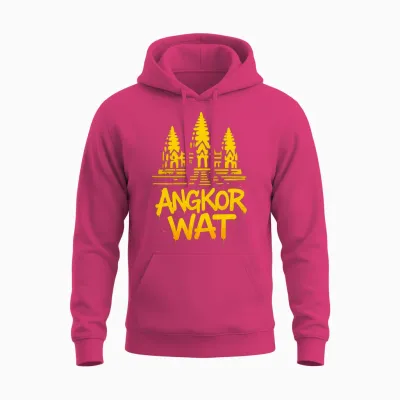 Angkor Wat Cambodge Temple Art Manche Longue Unisex Hoodie - Heliconia